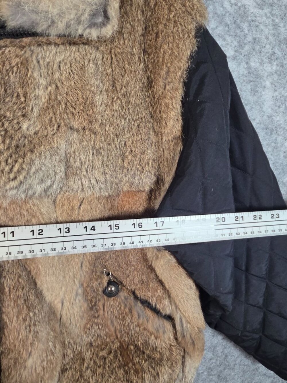 Jamie Sadock Fur Jacket Medium Brown Black Quilted Bomber Coat - Picture 3 of 8